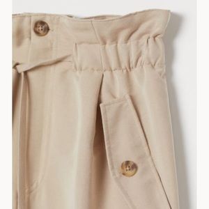 H&M Paper-bag Tapered Ankle-length Pants